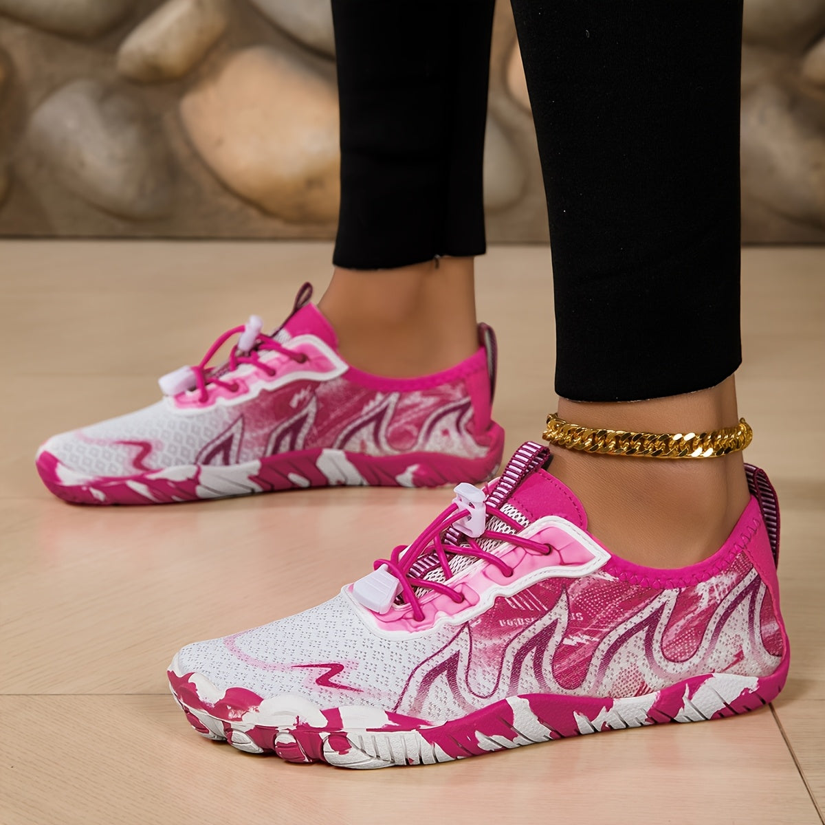 Women'S Hiking Barefoot Shoes, Women'S Water Shoes, Fitness Yoga Shoes, Anti-slip Outdoor Multi-functional Training Shoes, Lightweight Women'S Shoes, Quick-drying, Anti-slip, Breathable, Fabric Upper Design, Rubber Sole