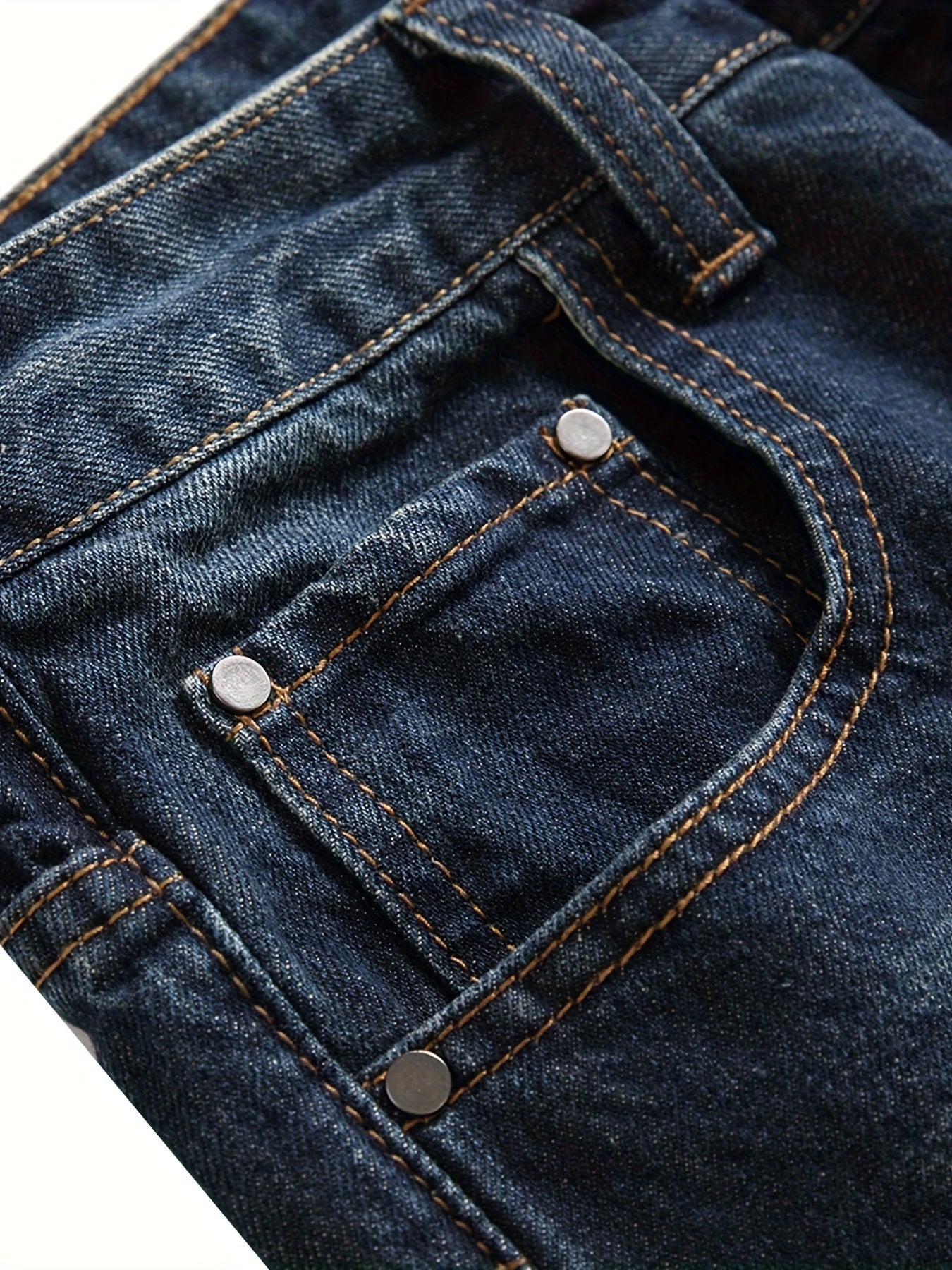 2026 Men's navy blue Ripped Elasticity Skinny Wild Jeans Match Day Fan Gear for Football Fans