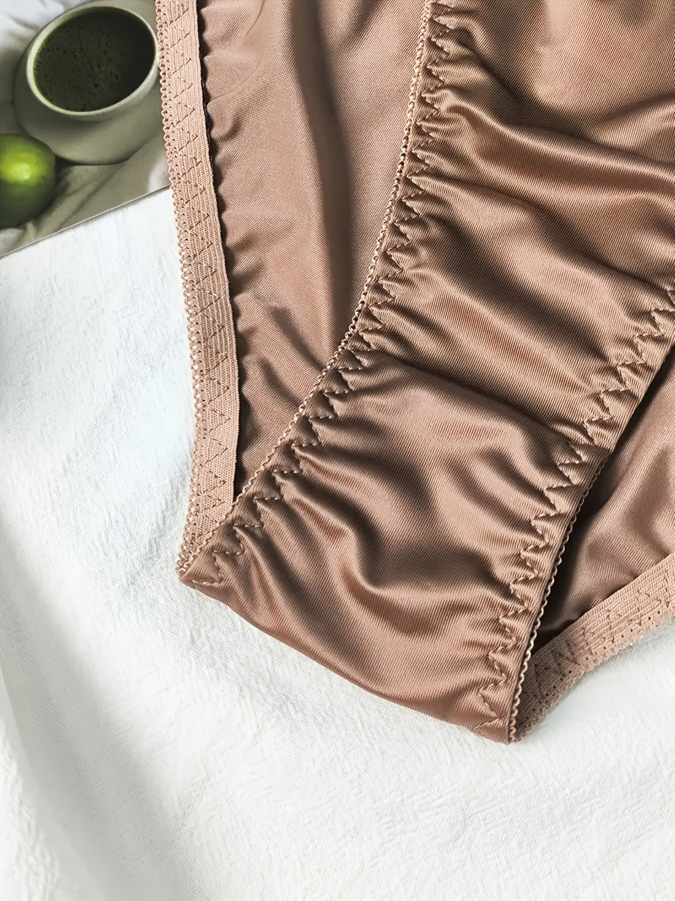 5pcs Women's Underwear Ice Seamless Low Waist Thin Belt Underwear V-shaped Solid Color Underwear