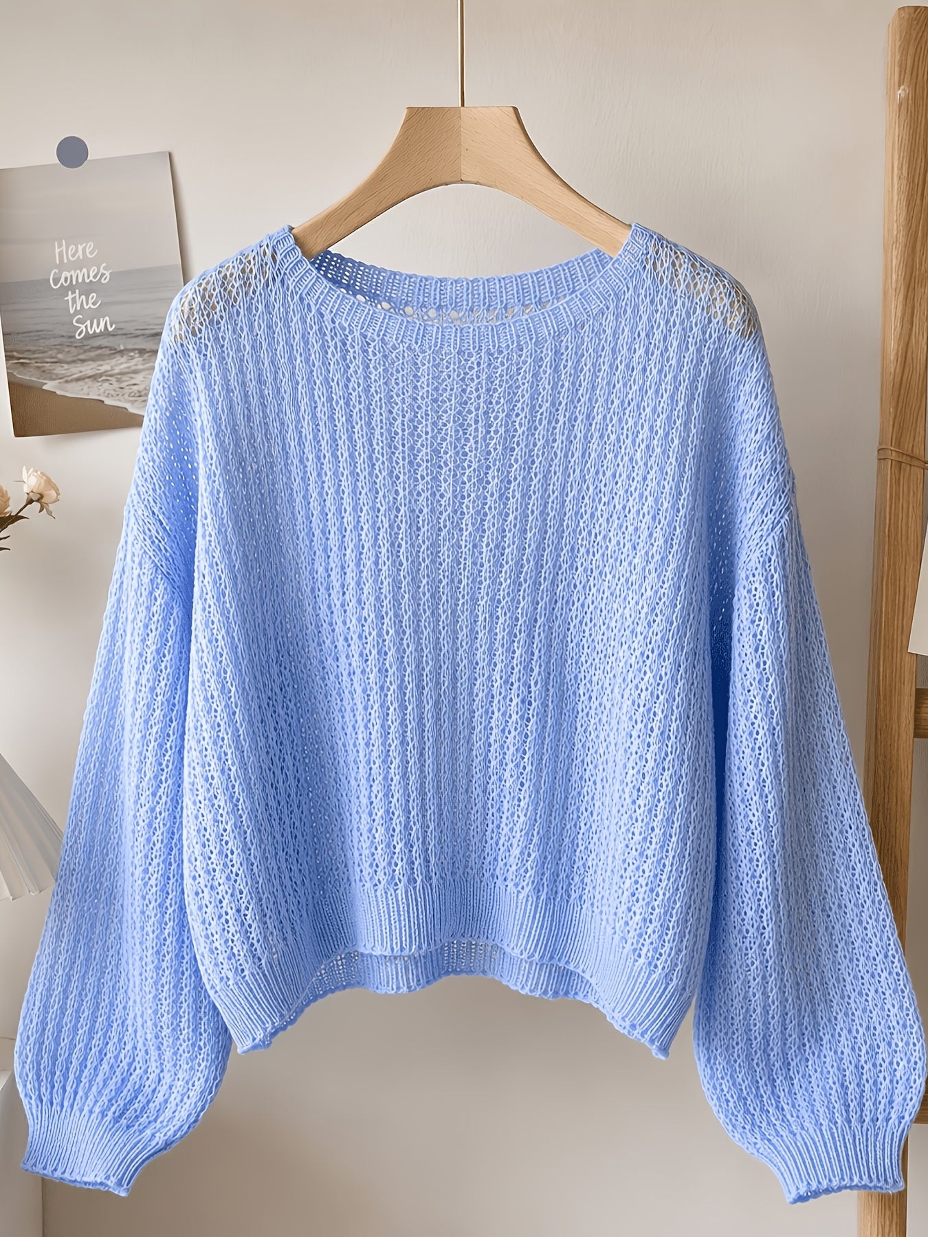 2026 Women'S Hollow Out Sweater Cardigan Long Sleeve Open Front Crochet Cover Up Lightweight Casual Layering Outerwear Soft Top For Spring Fall Winter Resort Wear