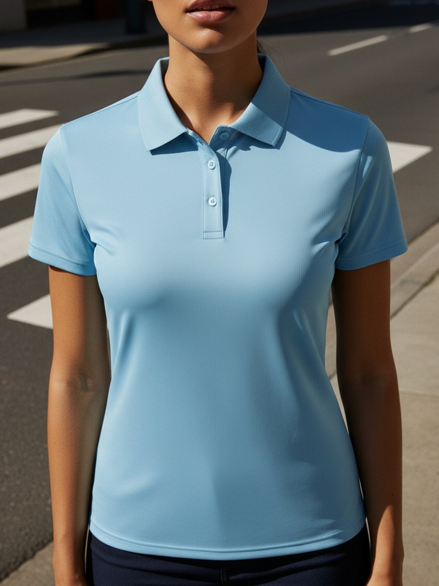 5pcs Women'S Polo Collar Short Sleeved T-shirts, Tops, Moisture Wicking And Quick Drying Clothes With Buckle Collars, Fashionable And Slim Fit, Casual Clothes, Outdoor Morning Clothes, Clothes