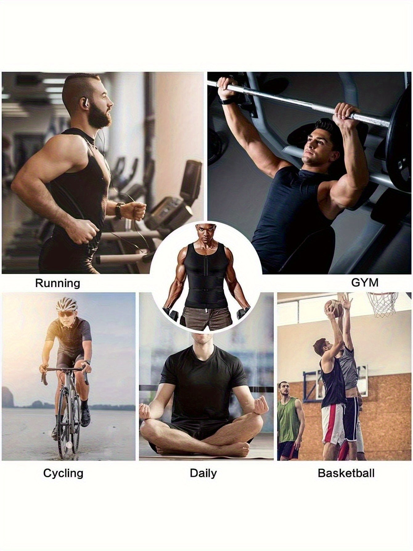 Men Body Shaper Waist Trainer Sauna Suit Sweat Vest Underwear Workout Tank Tops Shirt