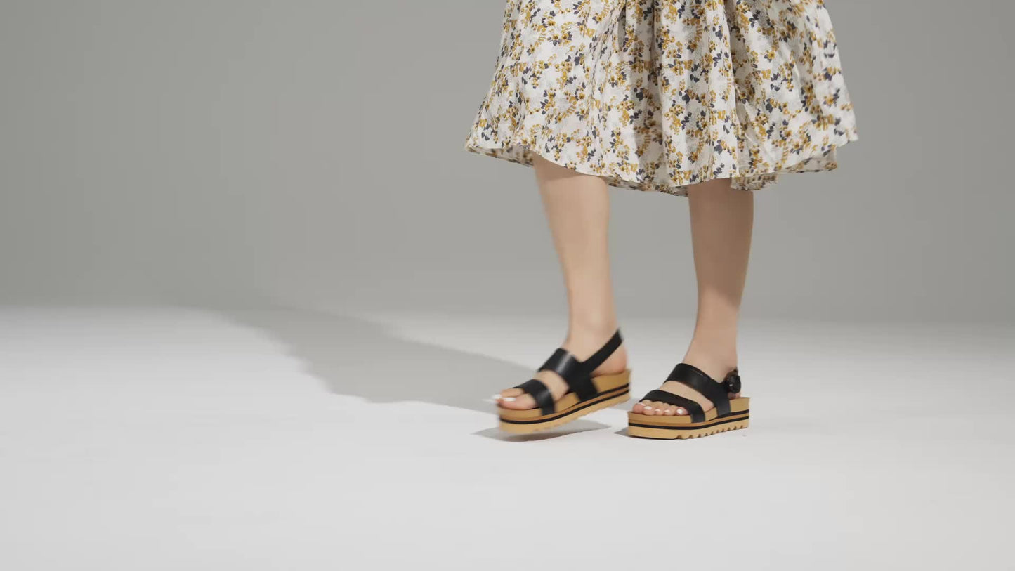 Women's Stylish Platform Espadrille Wedge Sandals Round Toe Summer Causal Shoes Crisscross Band Adjustable Ankle Strap Buckle