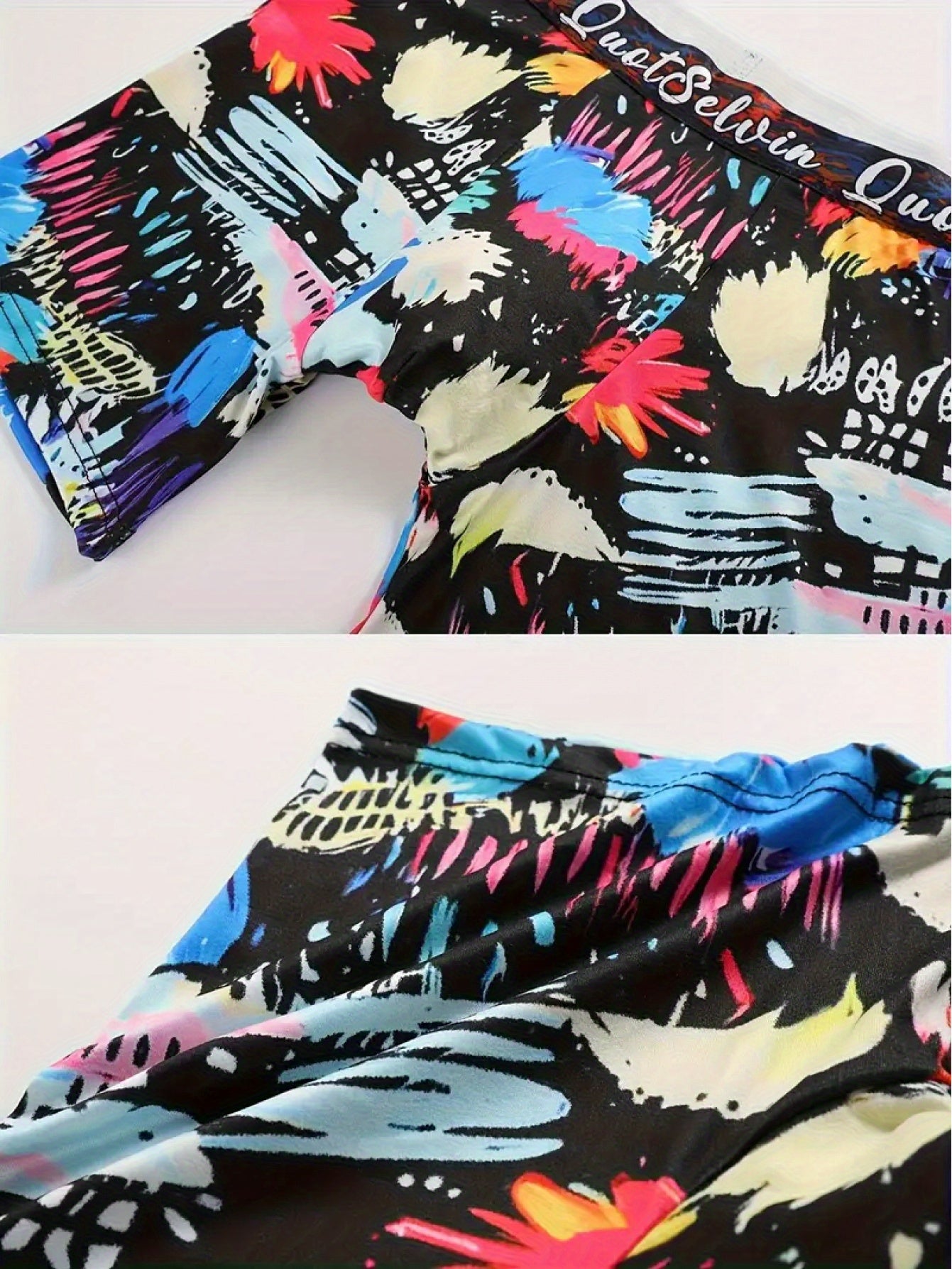 10pcs Men's Graffiti and Game Controller Boxer Briefs- Breathable Quick-Dry Polyester, Medium Elasticity, Random Camouflage Print for Home, Swimming, and Casual Wear, Playful Pattern Boxer Briefs| Comfortable and Well-fitted Boxer Shorts