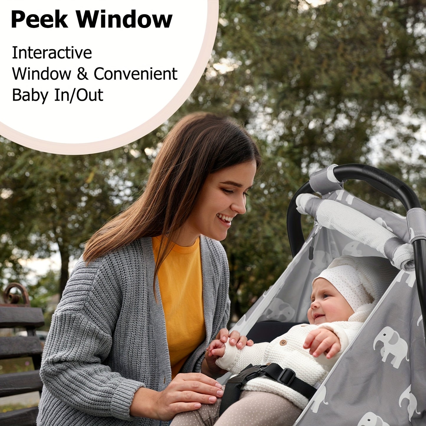 Beavtaens Car Seat Covers for Babies, Breathable and Stretchy Carseat Canopy with Large Window, Kick-Proof & Windproof, for Boys Girls