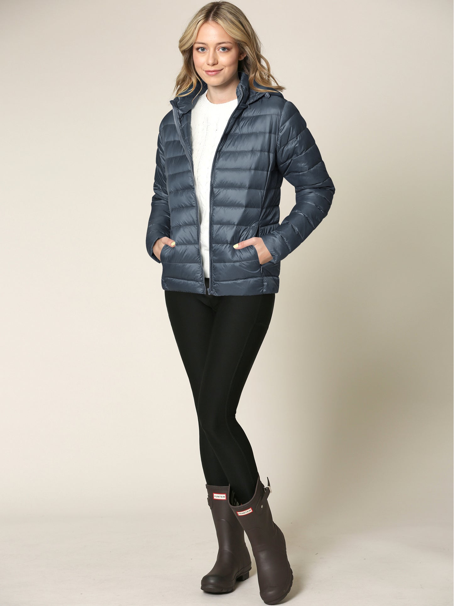 Women's Ultra Light Weight Packable Down Jacket with Removable Hood