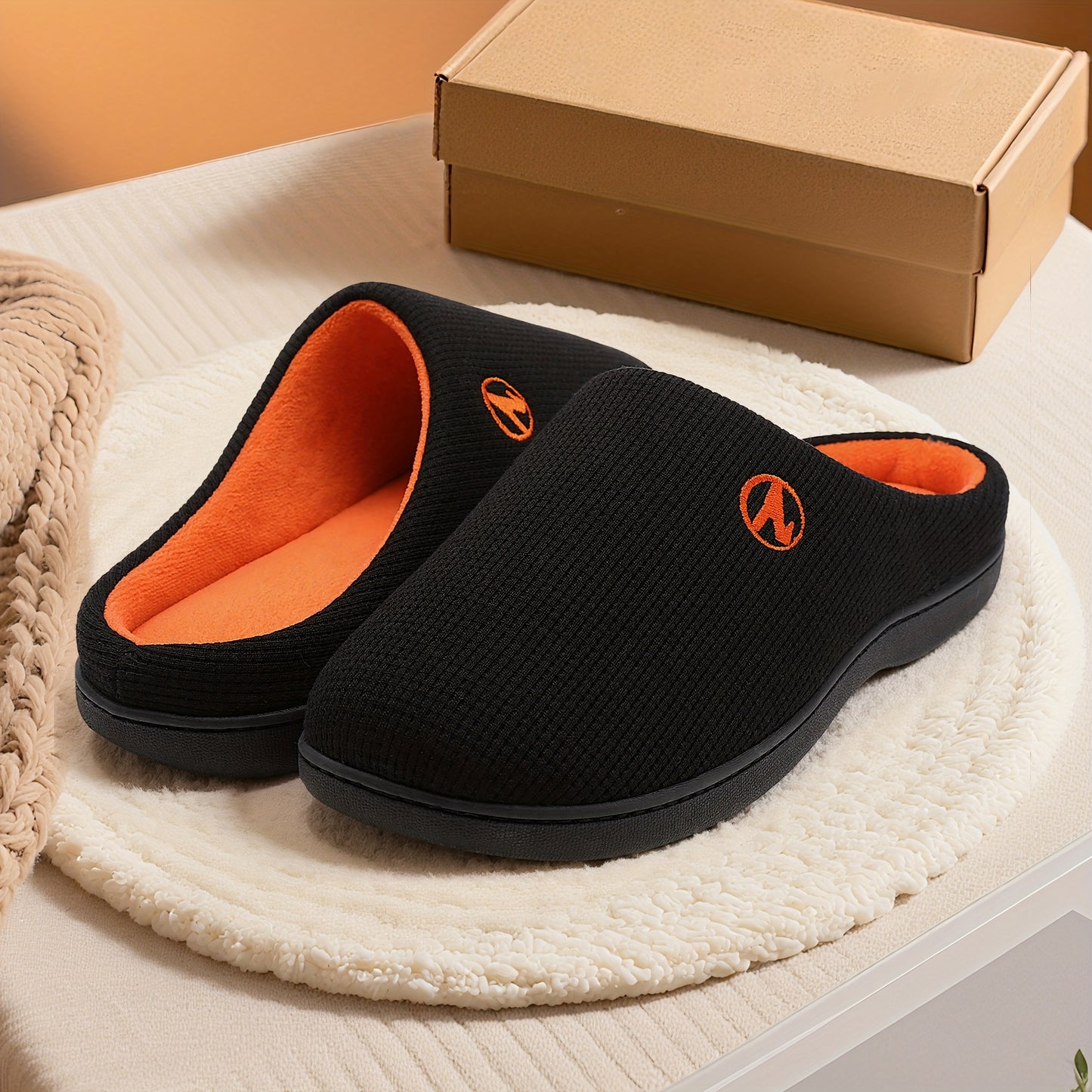 HOMEHOT Men'S Home Plus Size Shoes Indoor And Outdoor Machine Washable, Comfortable Soft Memory Foam Outsole, Non-Slip And Home Shoes