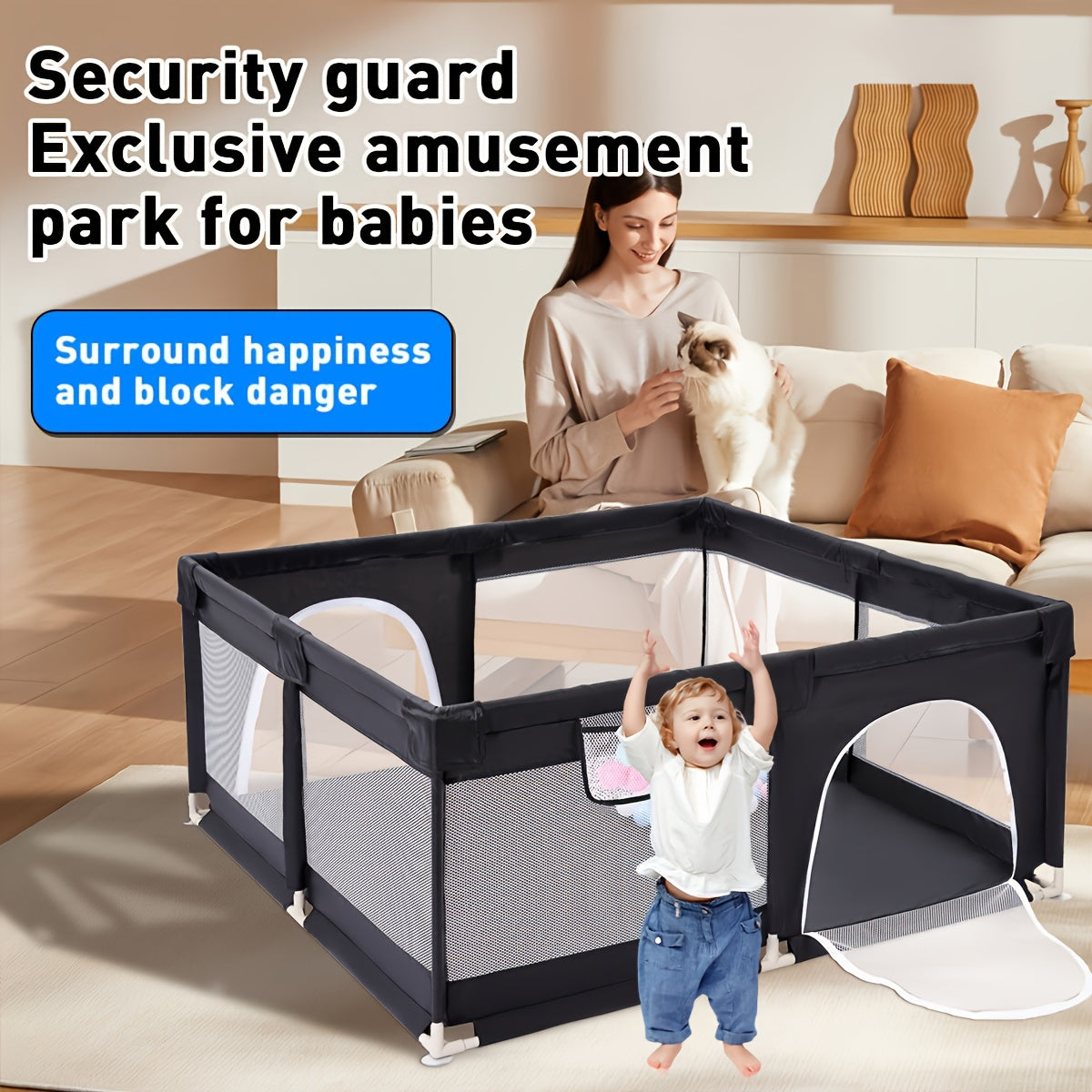 Baby Playpen Kids Activity Center Large Indoor Outdoor Baby Fence with Soft - product view 1
