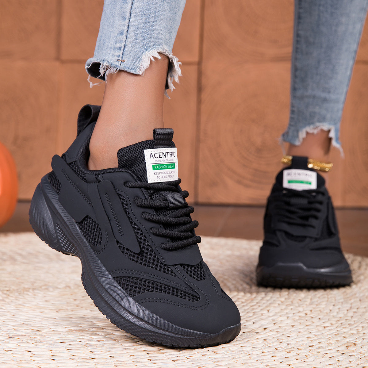 Wide Women'S Sneakers for Outdoor Jungle Trail Running, Versatile Black Casual Shoes, Barefoot Wide-Fit Women'S Shoes in Large Sizes, Thick-Soled, Slip-Resistant, Durable Hiking Shoes, Suitable for All Seasons in Spring, Summer, Autumn, And Winter