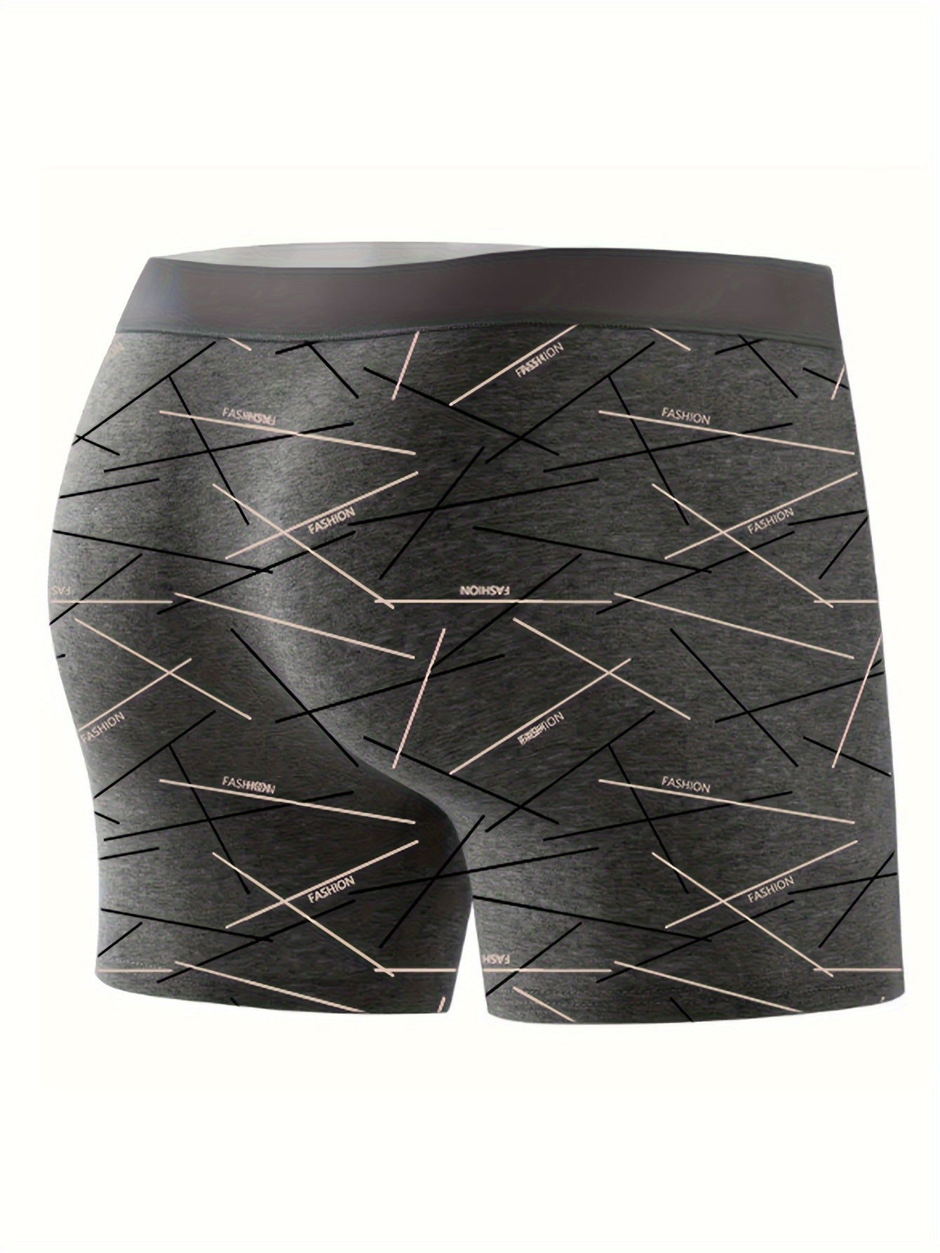 4-Pc Men'S Boxer Briefs, Breathable Mid-Waist Athletic Shorts, High Stretch Knit Fabric, Polyester 92% Spandex 8%, Casual Printed Underwear for Young Adults