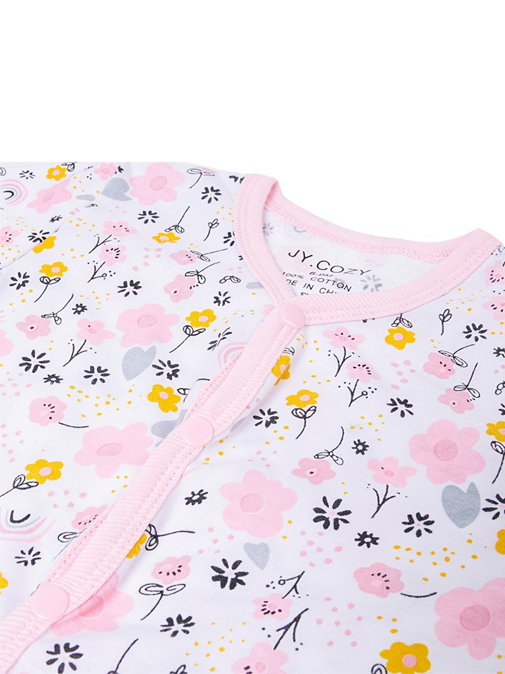 Baby Footed Rompers - 4-Pack Floral Long-Sleeve Onesies