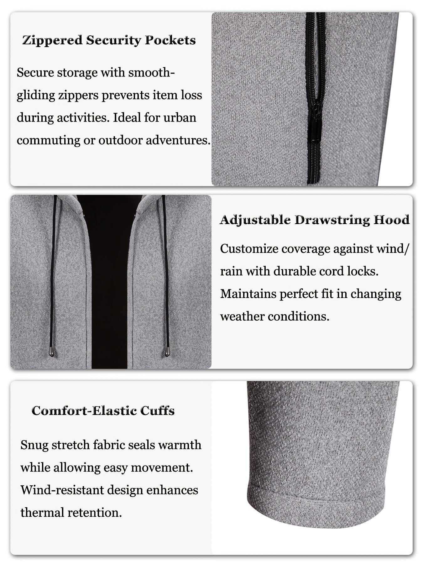 Men's Casual Hoodie, Hooded Mid Length Coat, Lined Zip Up Hoodie, Stylish Slim Fit Hoodie with Pockets, Suitable for Daily Wear, Outdoor Activities And Street