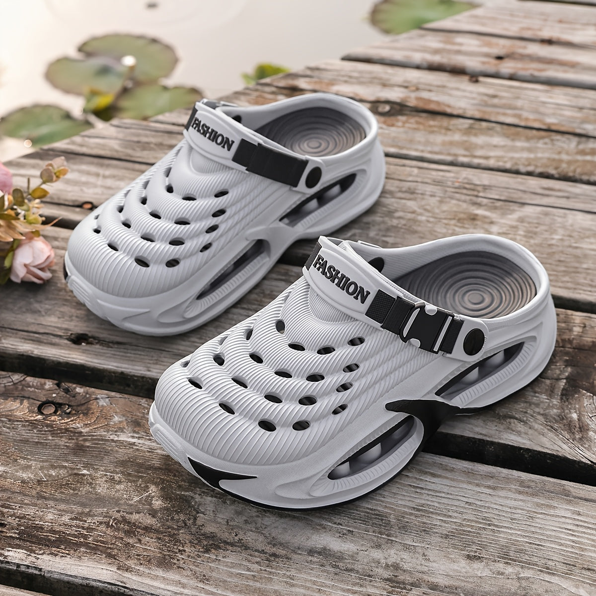 Women'S Breathable Two-Wear Hole Shoes with Hollowed-Out Design. Suitable for Daily Commuting And Streetwear. Anti-Slip Thick Soles with Adjustable Heels. Chunky Summer Shoes., Women Shoes