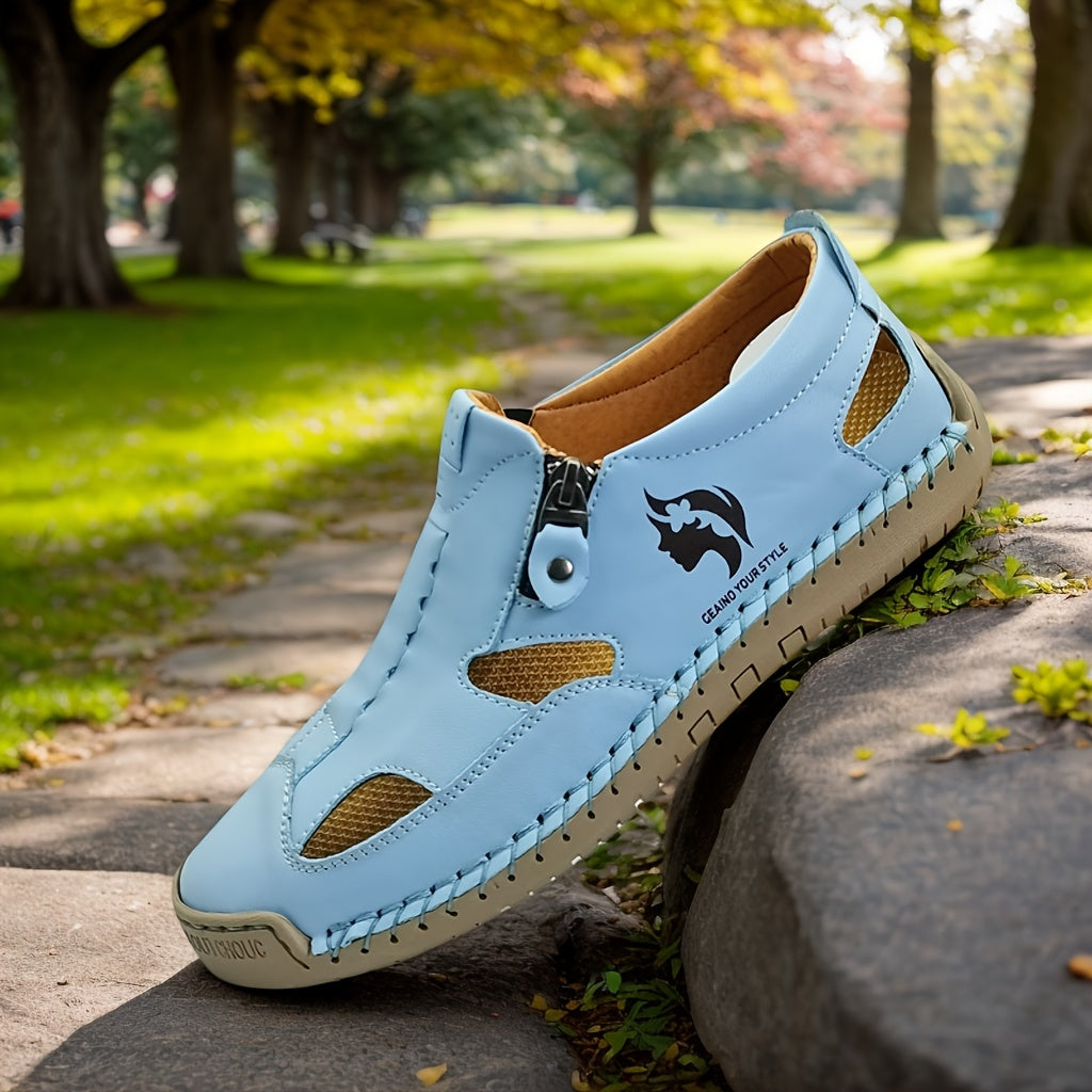 Women's Handcrafted Casual Sandals, Zipper Style Overhead Sandals, Women Shoes