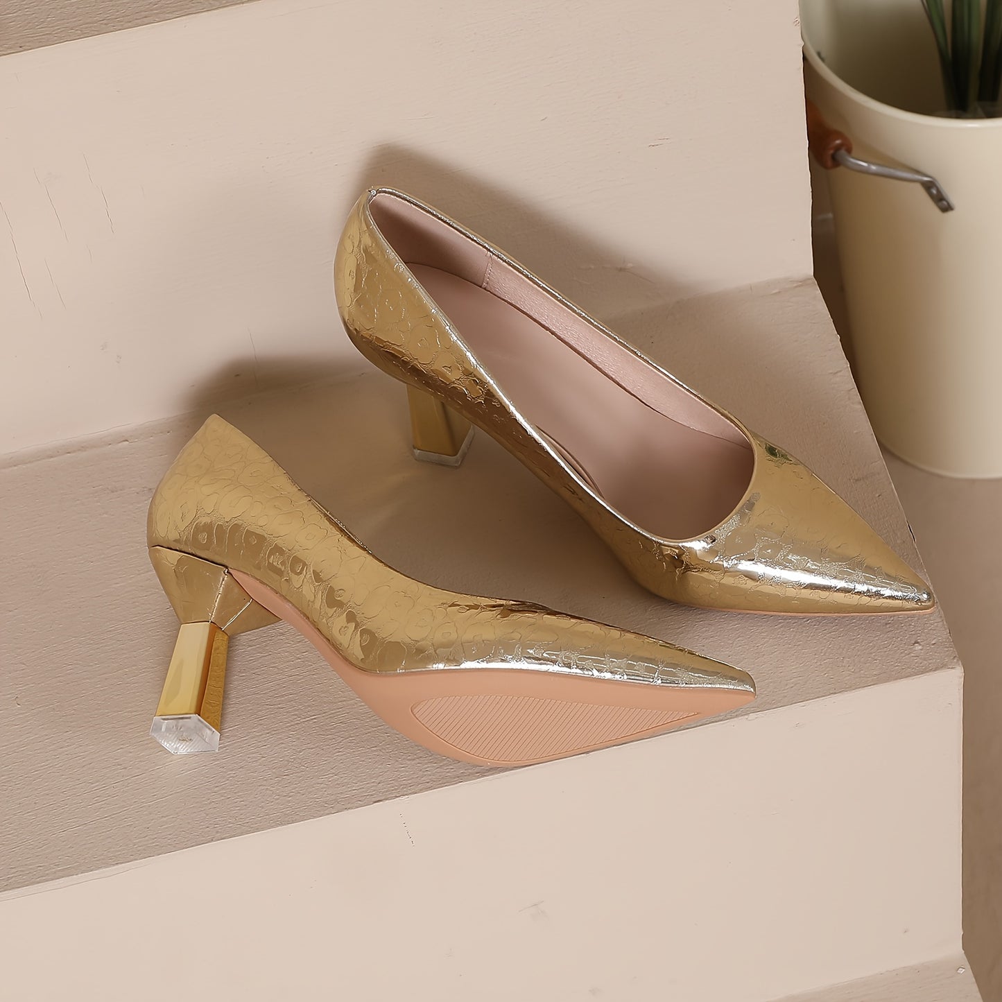 High Heeled Shoes for Women, New Style. Coarse Heel, Simple, Noble, Fashionable, Pointed, Breathable, Fashionable, Single Shoe for Women, Women Shoes