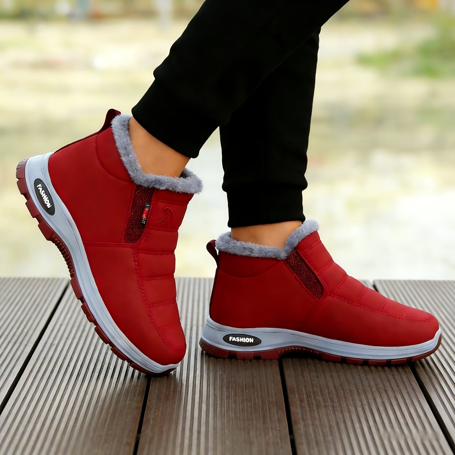 Women's Slip- Sneakers/Boots Suitable for Snow & Winter Traction - -Skid Sole, Sole & Upper, Foot Support Arch Cushioning, Lightweight Warm Walking Shoes for Casual, Workout, Weather - Slip-Resistant Tread