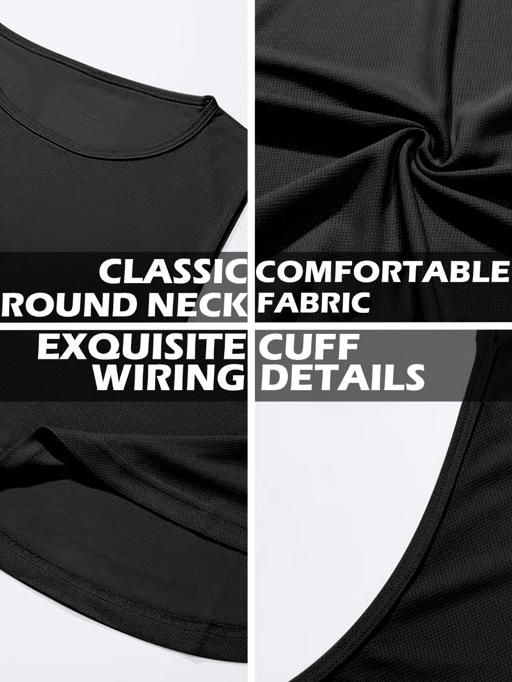 Men's Plus Size Performance Tank Tops - 5-Pack Breathable Sports Vests