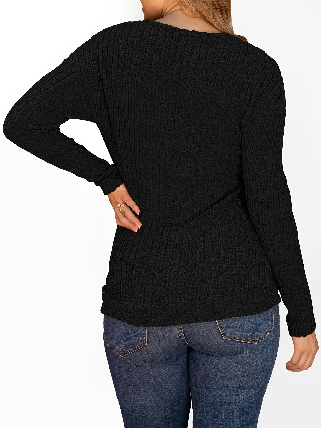Three-piece Women'S Long-sleeved Corset Top, Round-neck Button Shirt, Autumn And Winter Shirt, Light Sweater