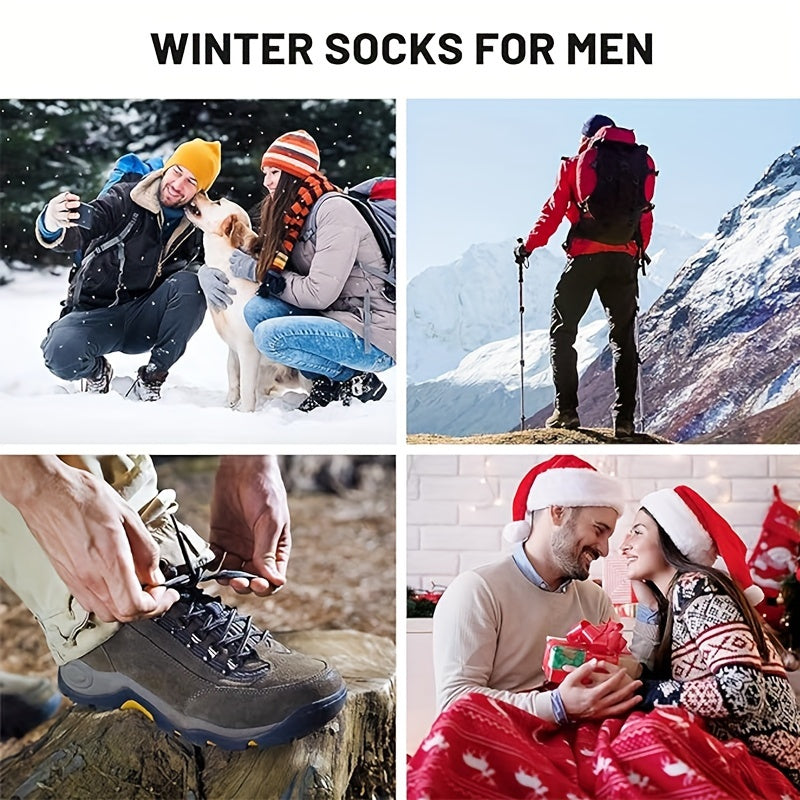 5 Pairs Merino Wool Socks Men'S, Super Thick Men'S Hiking Socks Thermal Wool Socks for Cold Weather (7-13)