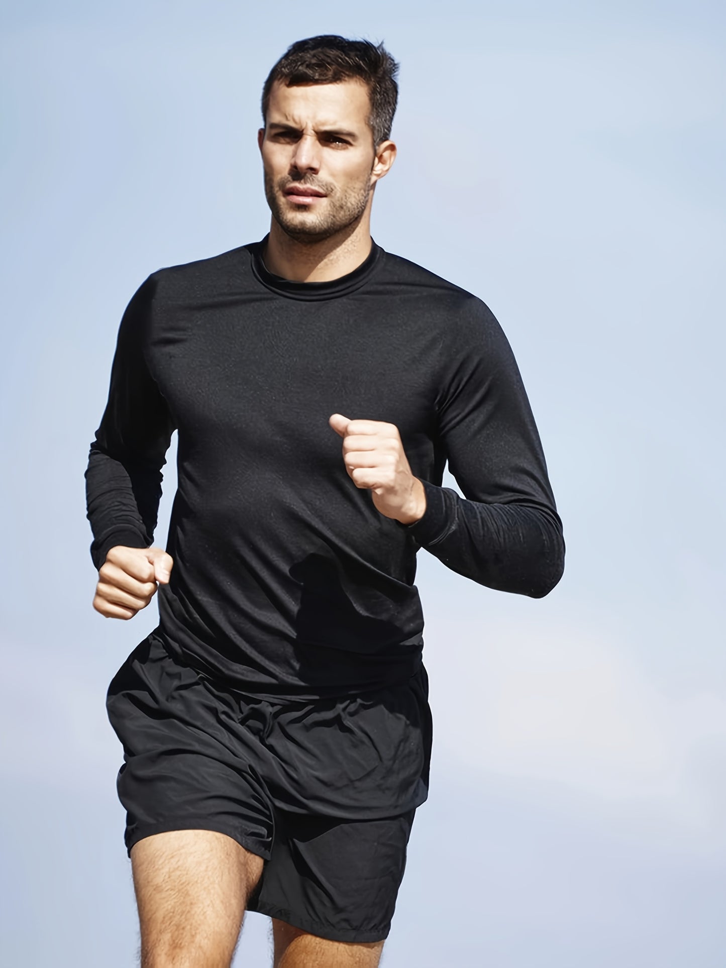 Kinglaman 5pcs Men'S Quick Dry Long Sleeve T-Shirts for Casual Workouts with Moisture-Wicking Performance