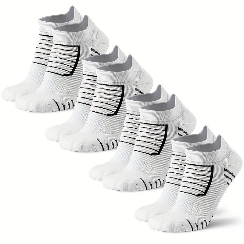 5 Pairs Of Professional Men's Sports Ankle Socks, Low-cut Socks with Moisture-wicking, Breathable, Shock-absorbing, Durable, for Basketball, Running, Marathon, Cycling, Used In All Seasons, Socks, Easter Gifts