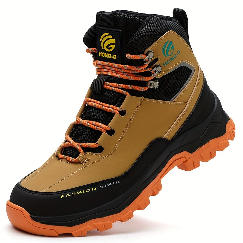 Men's Work Safety Boots - High Top Design, Steel Toe Protection - Anti Smash, Anti Puncture, Anti Slip And Wear-resistant Rubber Sole - Suitable for Construction | Factory | Daily - Warehouse Shoes | Modern Work Shoes | Outdoor Laborers