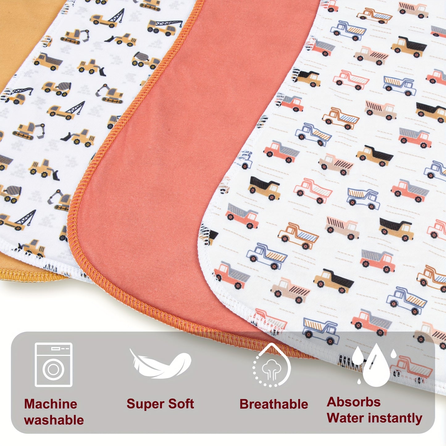 10pcs Burp Cloths for Baby Boys And Girls - Baby Burp Cloth, Baby Washcloths, Burp Rags, Large Neutral Burp Clothes for Newborn