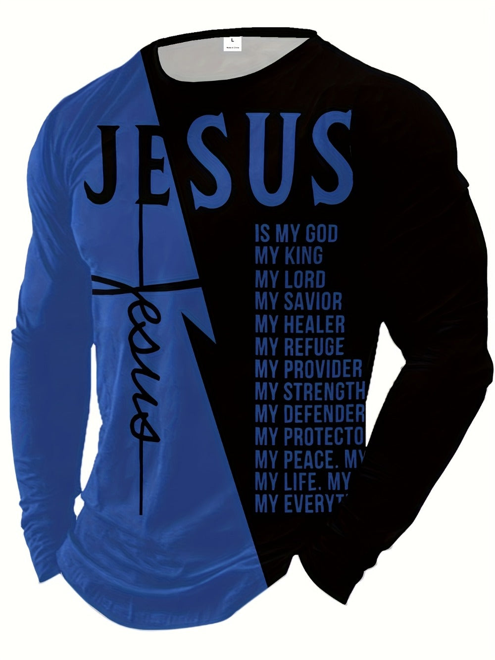 Men's Solid Color T-Shirt - Crew Neck Long Sleeve 931749
