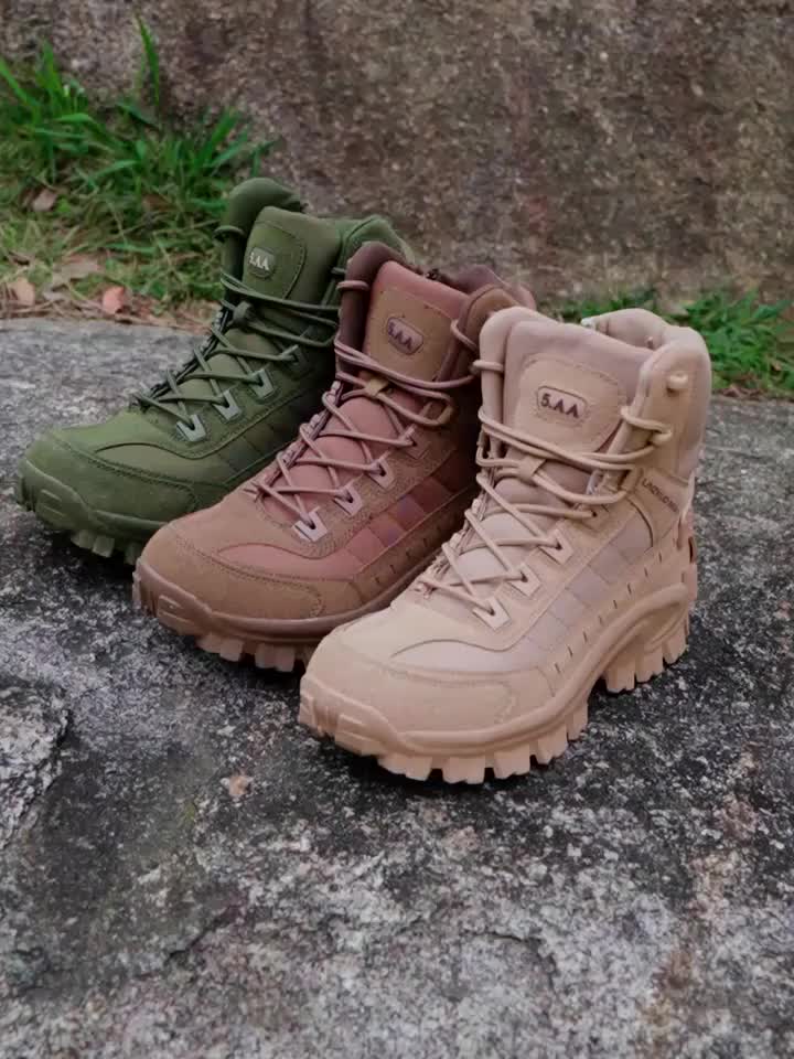 Men'S High-Top Tactical Boots | Heavy-Duty All-Terrain Outdoor Footwear with Slip-Resistant Rubber Soles | Ergonomic Design for All-Weather Hiking, Hunting, Climbing, and Mountaineering | Durable and Comfortable for Extended Wear