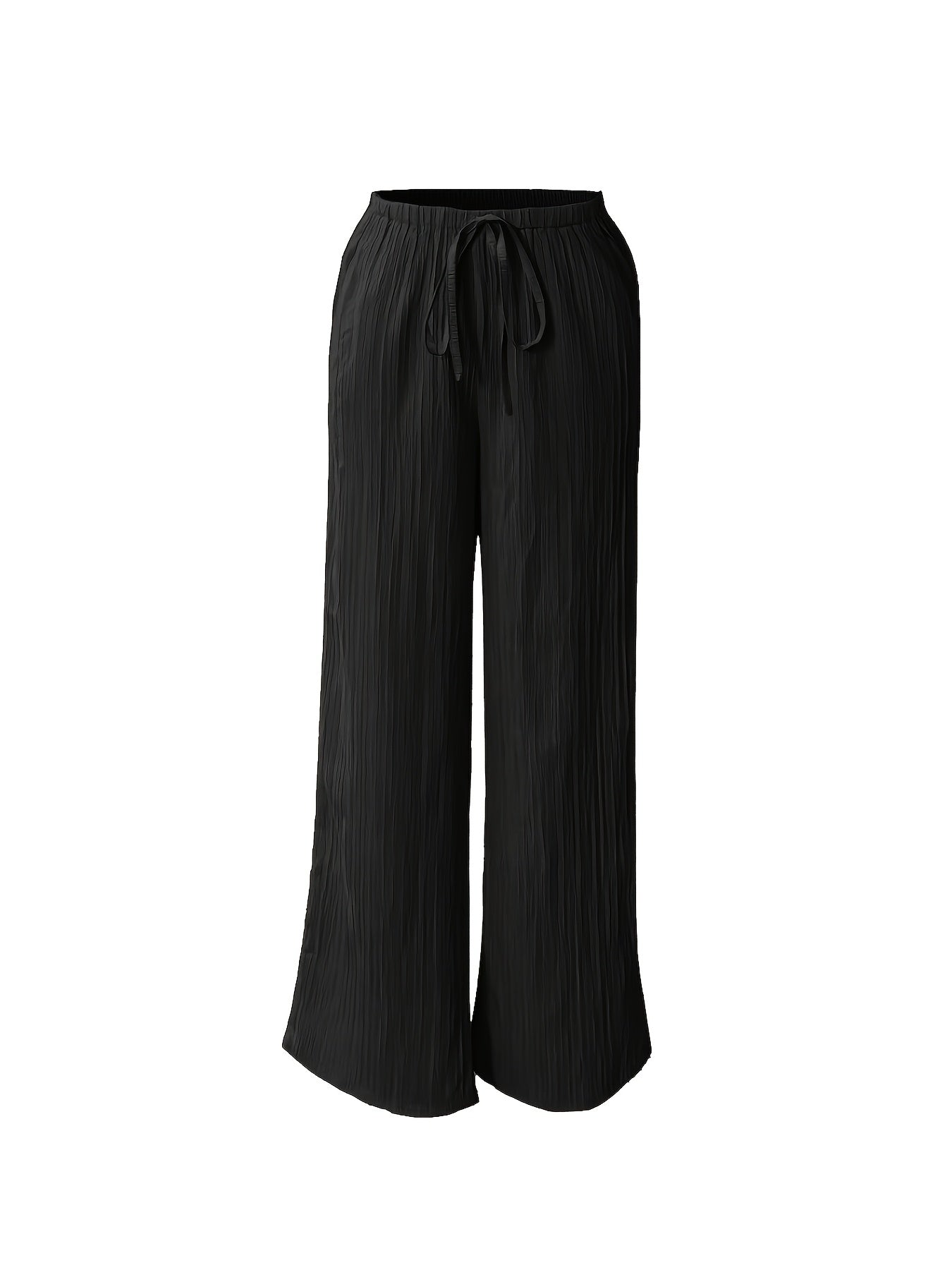 Women's 3pcs Elegant Casual Wide-leg Trousers, Straight Leg Design, Suitable for All Seasons, Adult Fit, All-season Trousers, Loose Fit, Comfortable and Flattering.