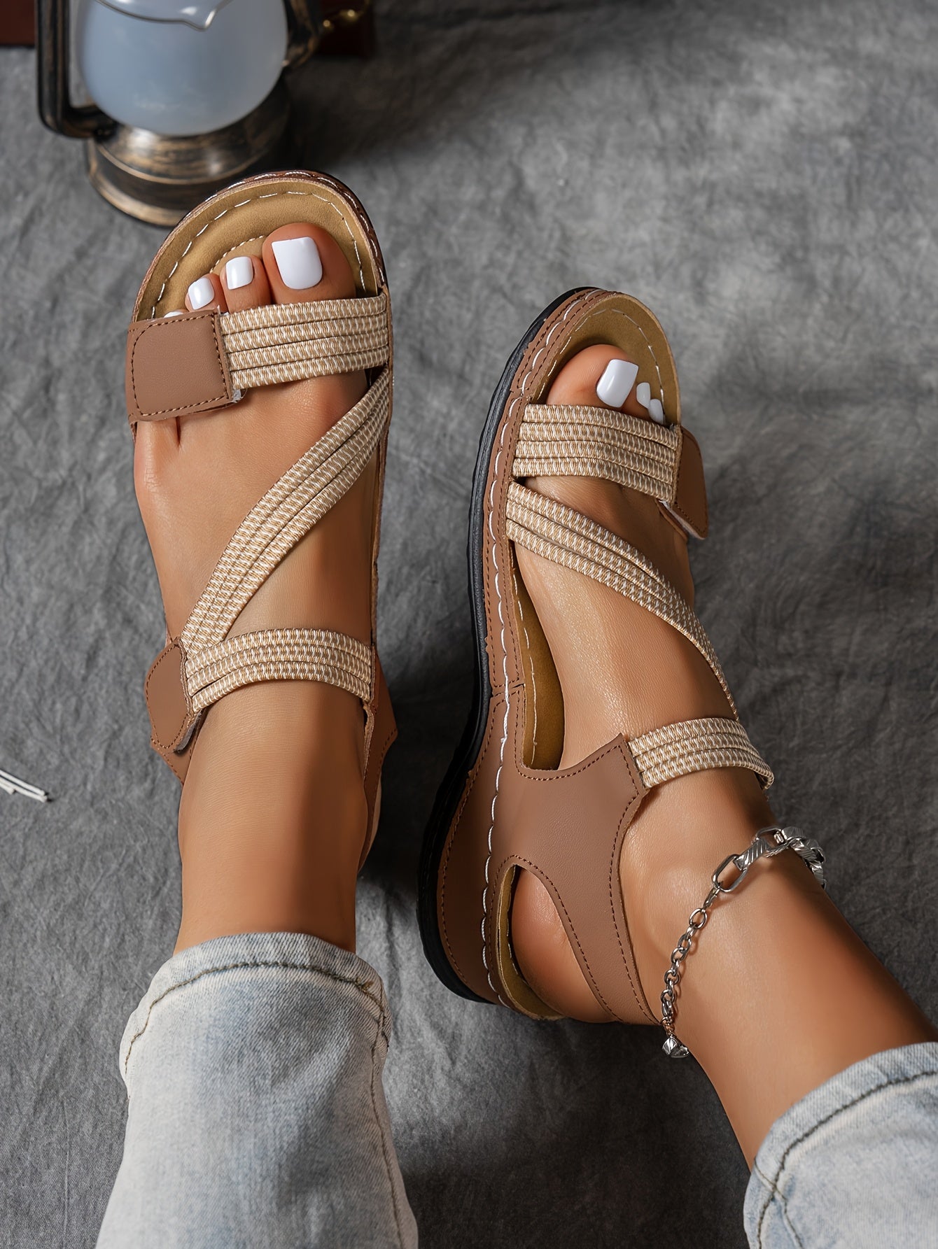 Women'S Platform Wedge Sandals, Fisherman'S Shoes, Featuring a Peep-Toe Design With, Solid Color Comfortable Low-Heeled Strap Sandals, Perfect for Everyday Commuting., Women Shoes