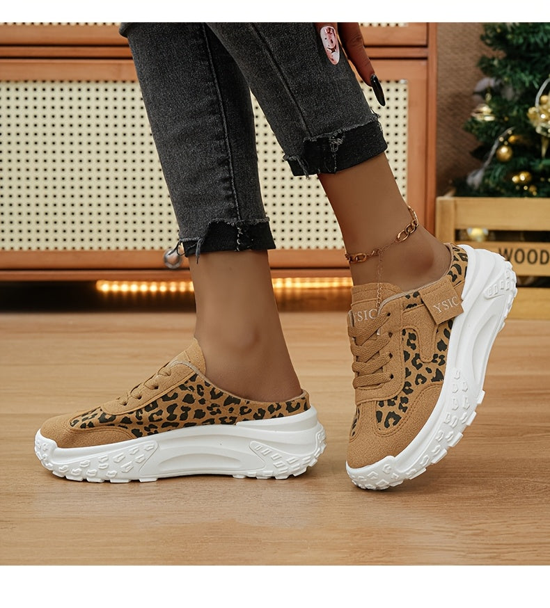 Women'S Fashion Sandals with Thick Platform, Casual Shoes, Versatile And Comfortable, Featuring a Easy Leopard Print, Ideal for Outdoor Hiking And Walking., Women Shoes