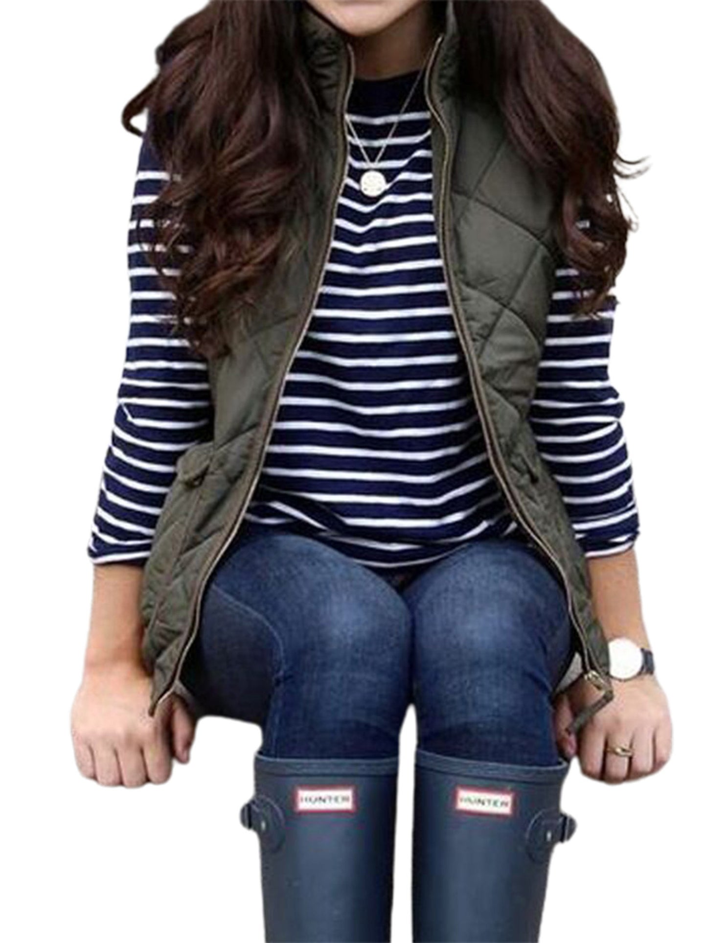 Womens Puffer Padded Vest Jacket Gilet Ladies Sleeveless Coat Winter Warm Snowsuit Jacket