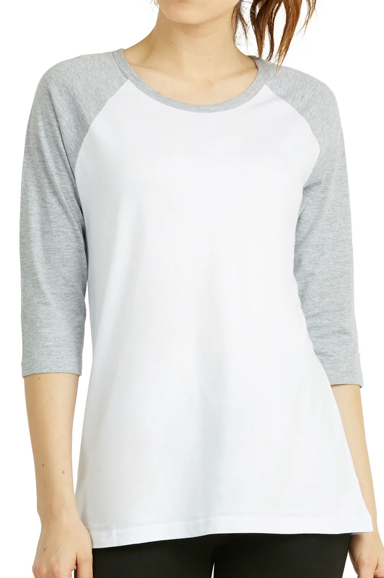 LADIES COTTON BASIC BASEBALL TEE