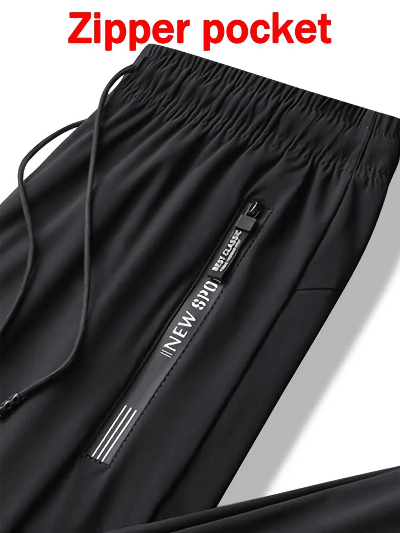 5pcs Vexalon Men'S Summer Sports Pants, High Stretch Fiber, Polyamide 80% Spandex 20% Solid Color Fabric, Regular Fit with Pockets, Breathable Comfortable Running Training Long Trousers