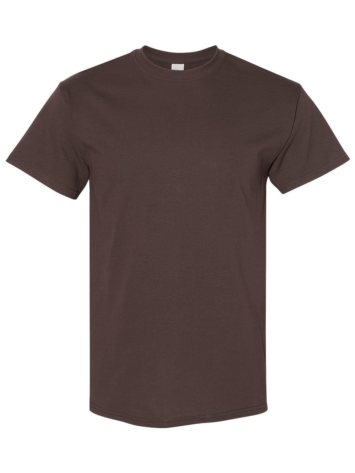 5pcs Set, 100% Cotton T-shirt, Men's Classic Solid Color Short Sleeved T-shirt