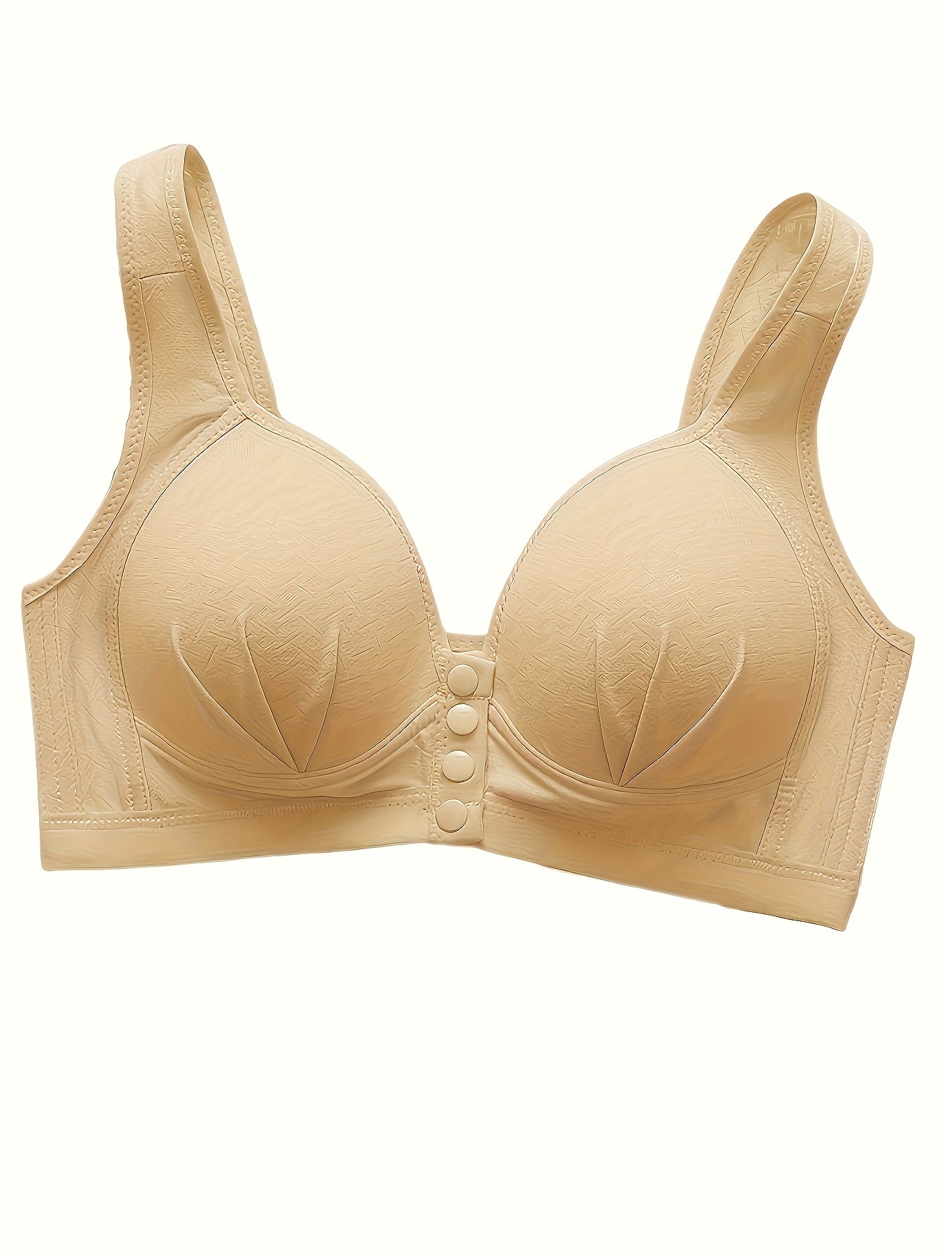 5pcs Solid Seamless Front Opening Wireless Tank Bra, Elegant And Comfortable Push Up Bra, Women's Underwear And Lingerie