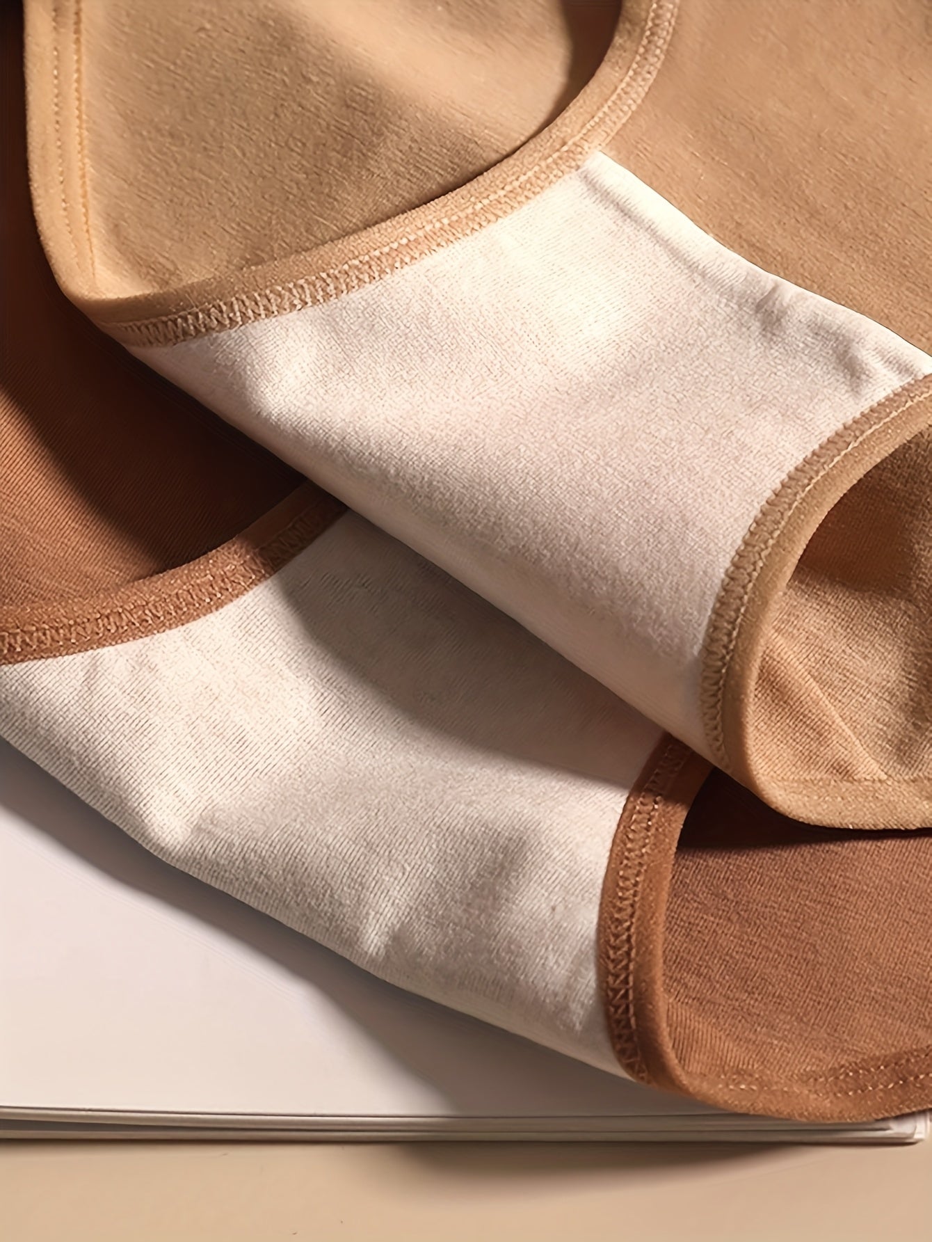2026 Women's Pure Cotton Underwear Soft Stretch Underwear Simple Solid Color Underwear (beige/beige/brown) Breathable And Comfortable Daily Wear 4pcs Game Day Fan Gear for All Football Fans