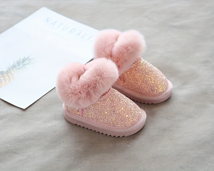Children's And Thickened Snow Boots, Baby Girls' High Quality And Anti-slip Learning Shoes, Boys' Fur Integrated Winter Boots, Winter