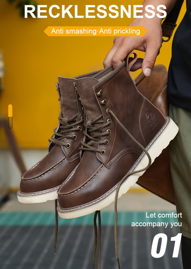 Anti-smashing, Anti-stabbing, Anti-slip And Wear-resistant Work Boots with Constant Sole