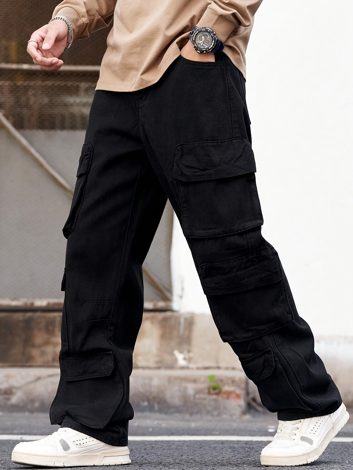 Men's Dark Gray Cargo Cargo Pants - product view 15