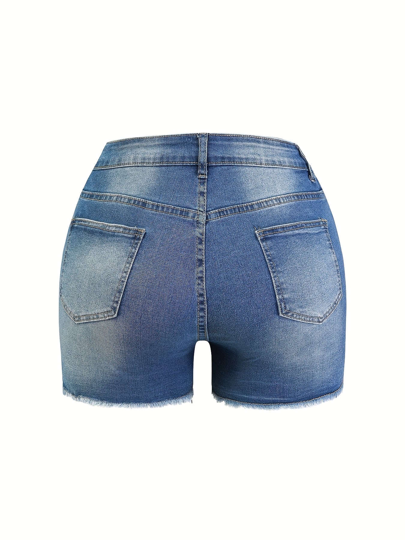 Oversized Distressed Lace Denim Cutoffs