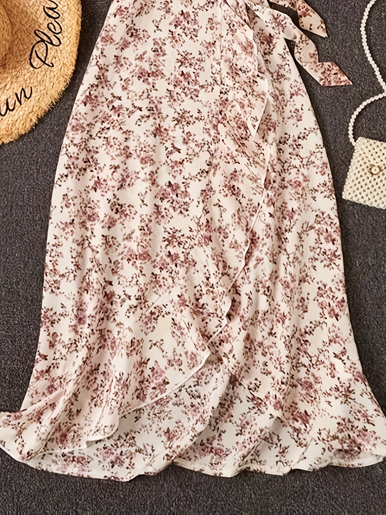 Women's Blue Floral Printed Dress - product view 8