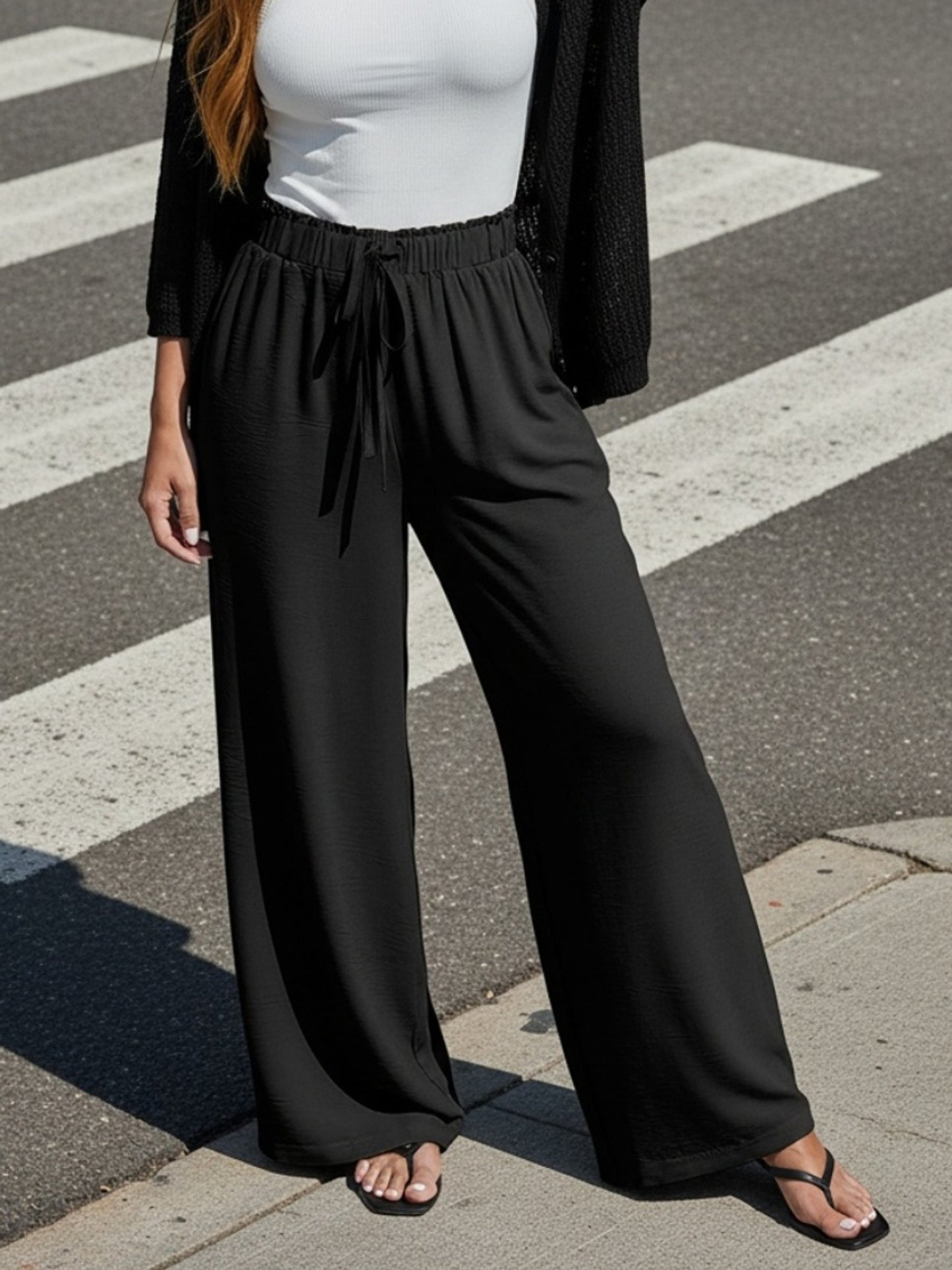 European And American Style Women'S Casual Set - Loose Drawstring High-Waisted Comfortable Three-Piece Set of Trousers for All Seasons