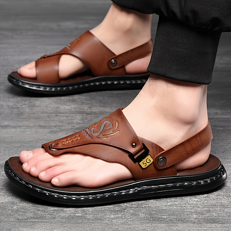 Men's Beach Shoes, Open Toed Sandals, Casual Summer Sports Thick Soled Slippers, New Sandals Suitable for Beach Walks And Outdoor Activities