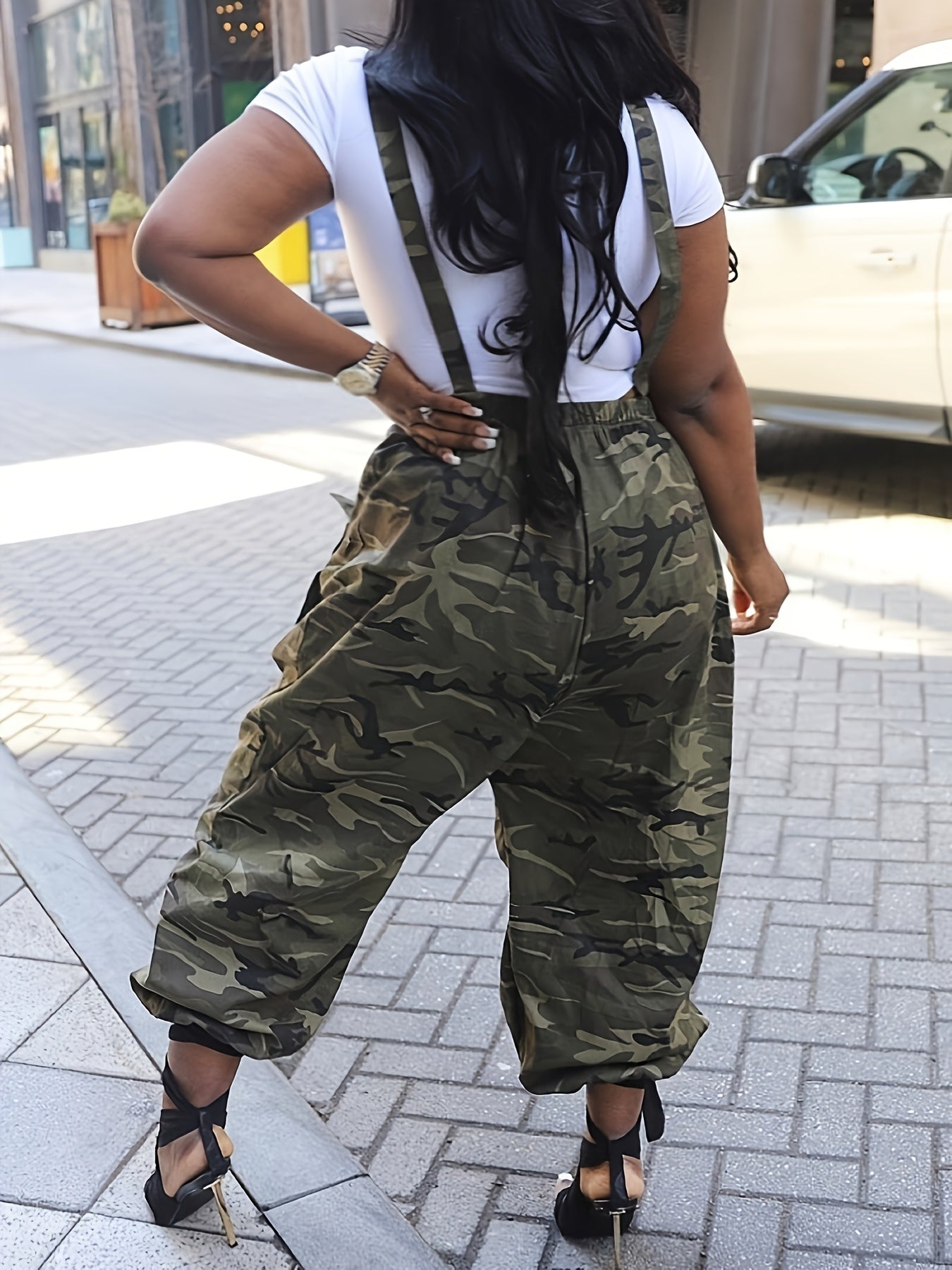 GlOURI Y2K Camo Overalls Jumpsuit -overalls Oversized Utility Jumpsuit W/ Multi-Pockets | Streetwear & Casual One-Piece For Women For Spring/Summer.