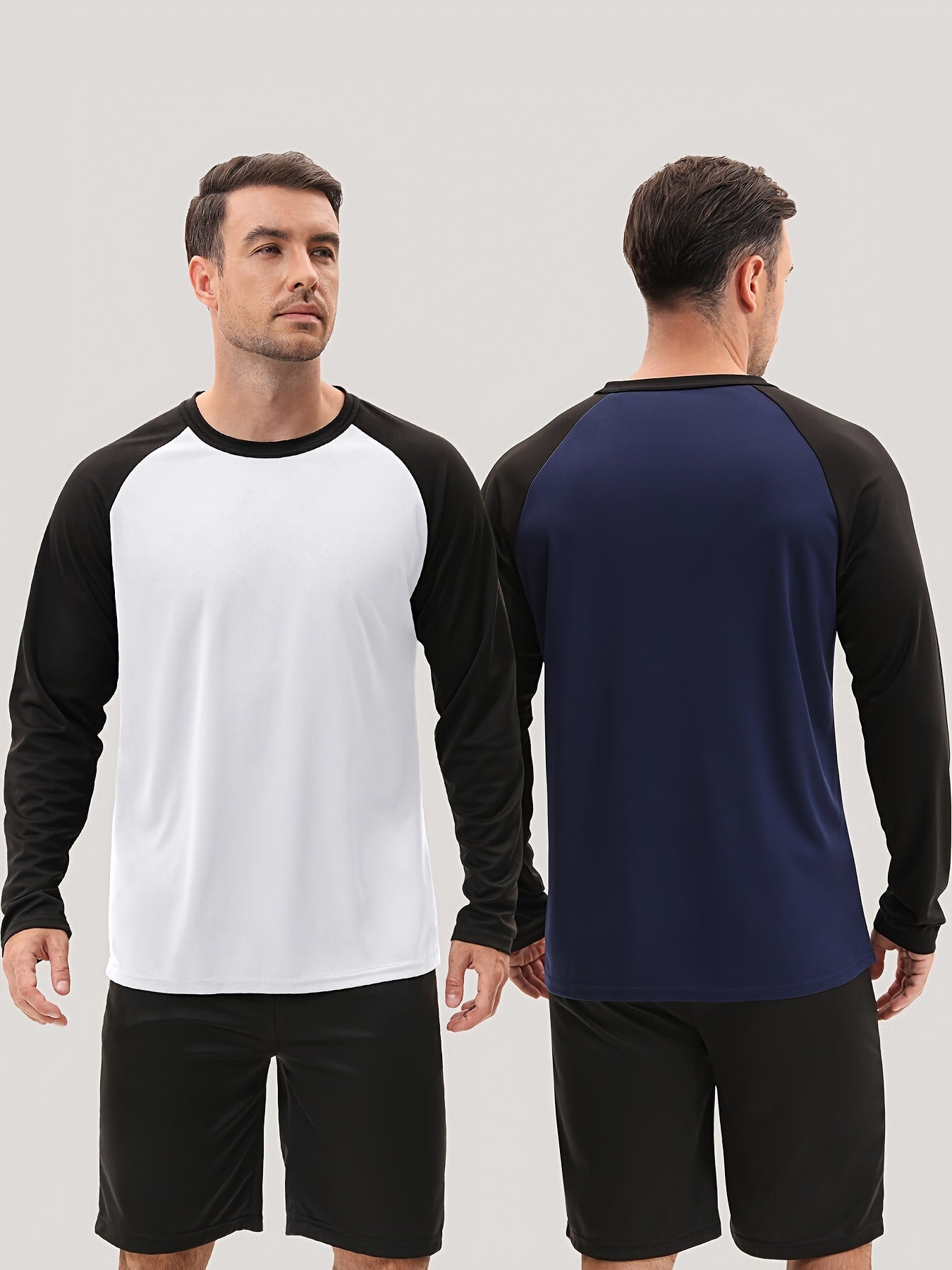 5pcs Men'S Quick Drying Long Sleeves. Multi-Color Combination Set of Fine Bead Ground Cloth, Fast Drying And Breathable