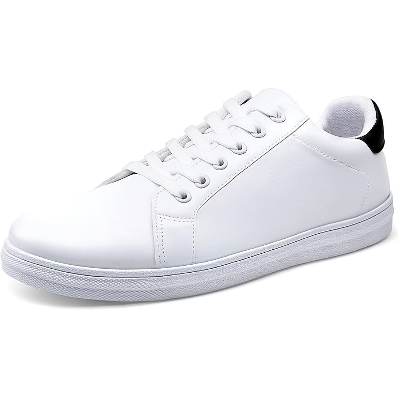 Men's Skateboard Shoes, Trendy Solid Colour Low Top, Comfy Non Slip Lace Up Casual Sneakers, For Men's Outdoor Activities