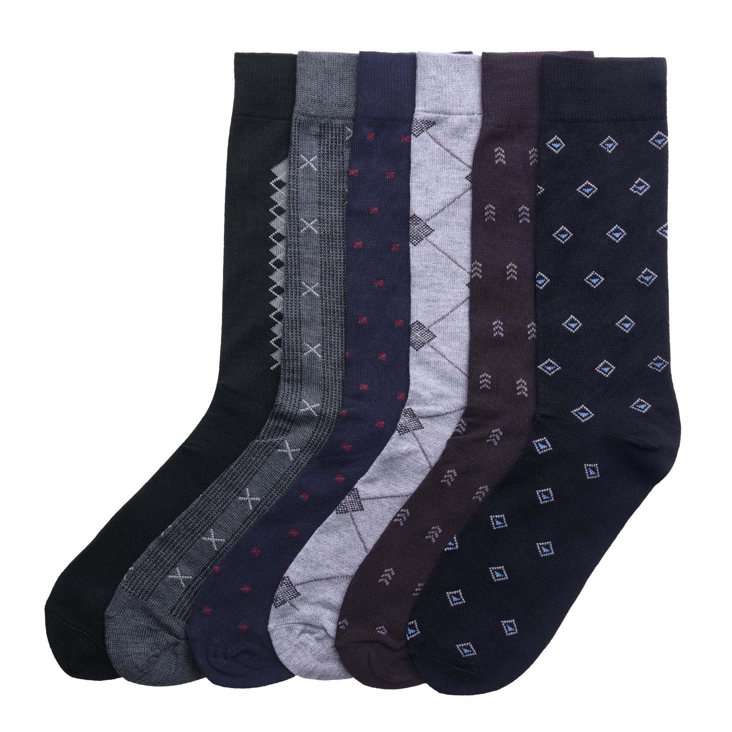 6 PAIRS MEN'S DRESS SOCKS IN BLACK