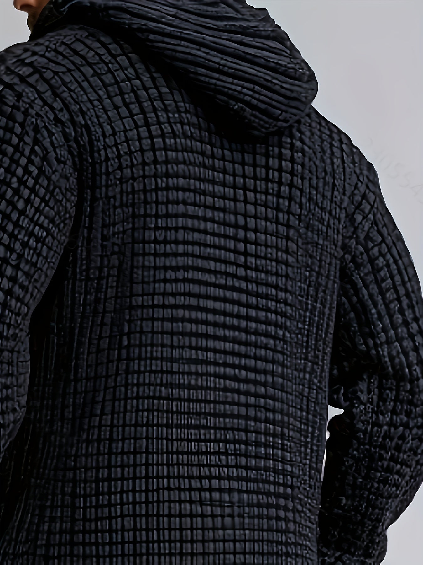 Men'S Knit Long Hooded Cardigan